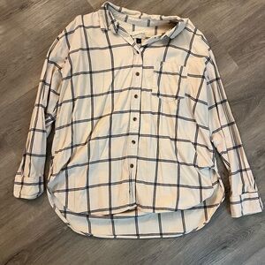 Universal Thread Cream and Black Checkered Shirt